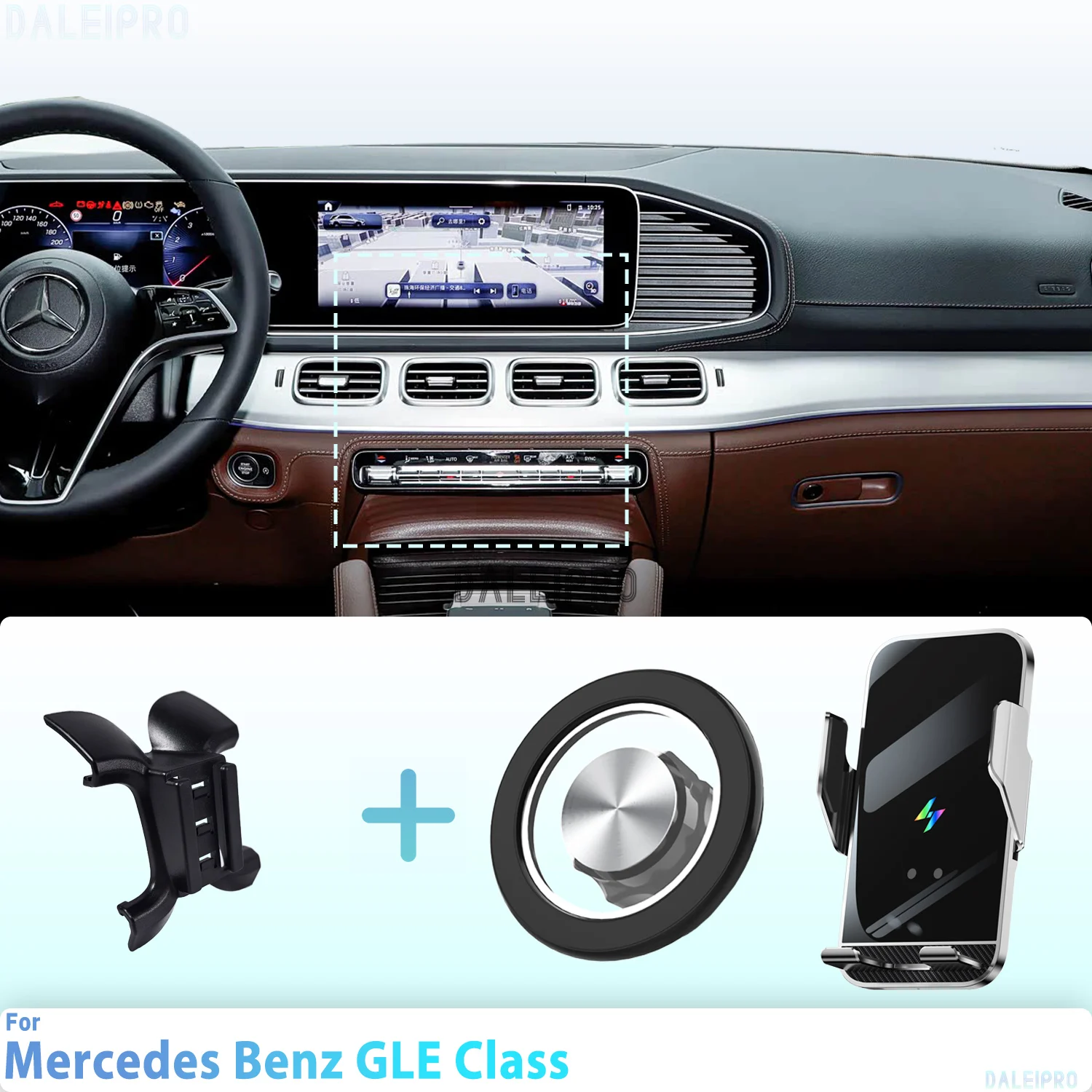 Feito sob medida para mercedes benz gle classe w167 2020-2024 suporte do telefone carro magnético montagem do telefone inteligente detecção de carrega