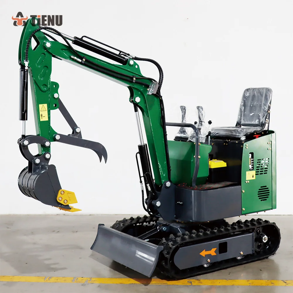 

Free Shipping Home Use Mini Excavator 1 Ton Diesel Engine Multifunction Hydraulic Excavator New Euro 5 Crawler Excavator
