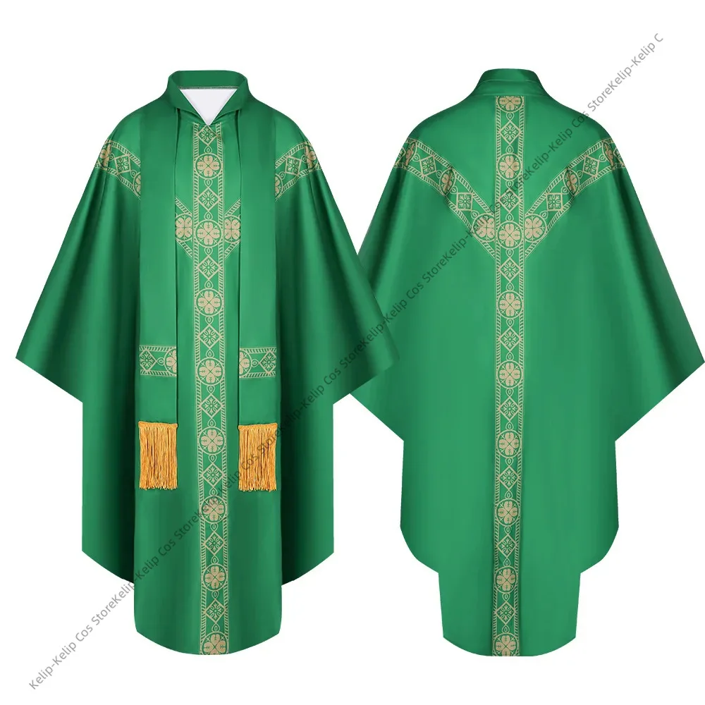 Аниме католический священник, церковная месса, халат, халат, священник, винтажный мешковатый халат, накидка, костюмы для косплея на Хэллоуин