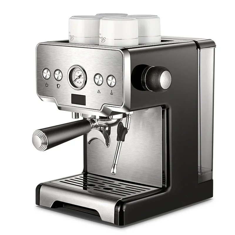 Italian Expresso Coffee Maker Aluminum Office Business Coffee Machine Series With Milk Frother