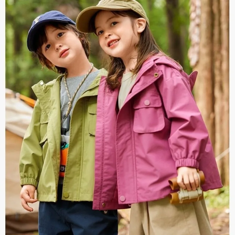 2025 الفتيات ربيع الخريف سترة واقية في الهواء الطلق المحملة واقية سترة غير رسمية معطف الطفل الكورية الأطفال ملابس خارجية الموضة