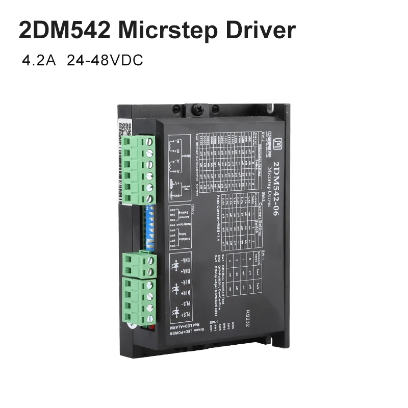 

2DM542 Micrstep Driver Two-Phase Stepper Motor Driver 24-48VDC Output 4A For NC Milling Machine Nema 23 Motor Control