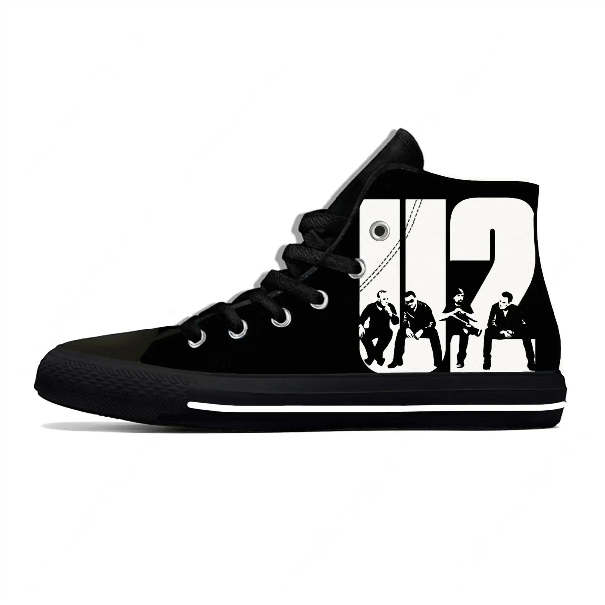 U2 High Top Sneakers Music Rock Band Mens Womens Casual Shoes Canvas Running Shoes 3D Print Breathable Lightweight Shoe