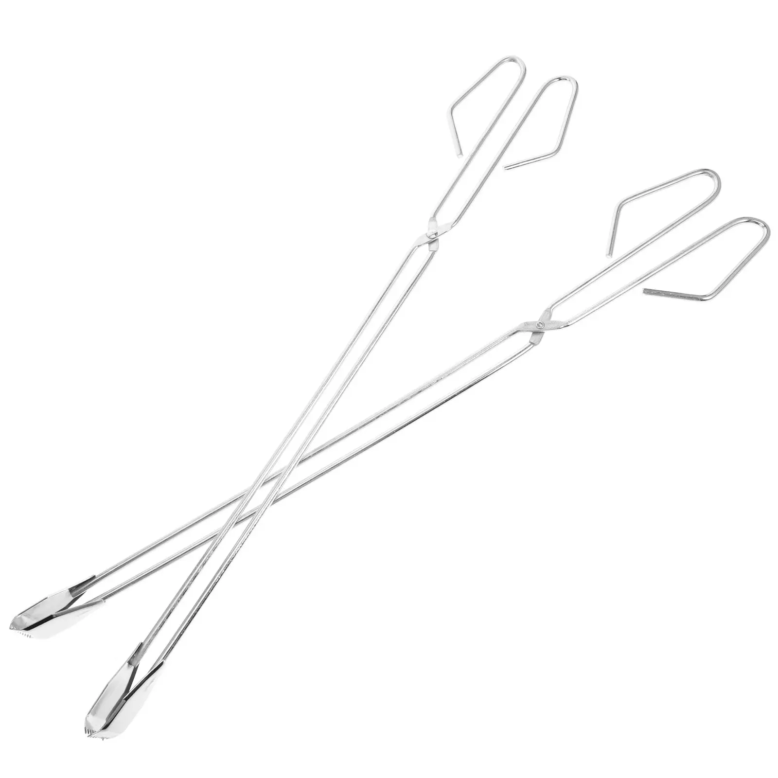 2Pcs Stainless Steel Garbage Clamp Pickup Tongs Flexible Locking Grip for Outdoor Bbq Picnic Hiking Backpacking Fishing 60Cm