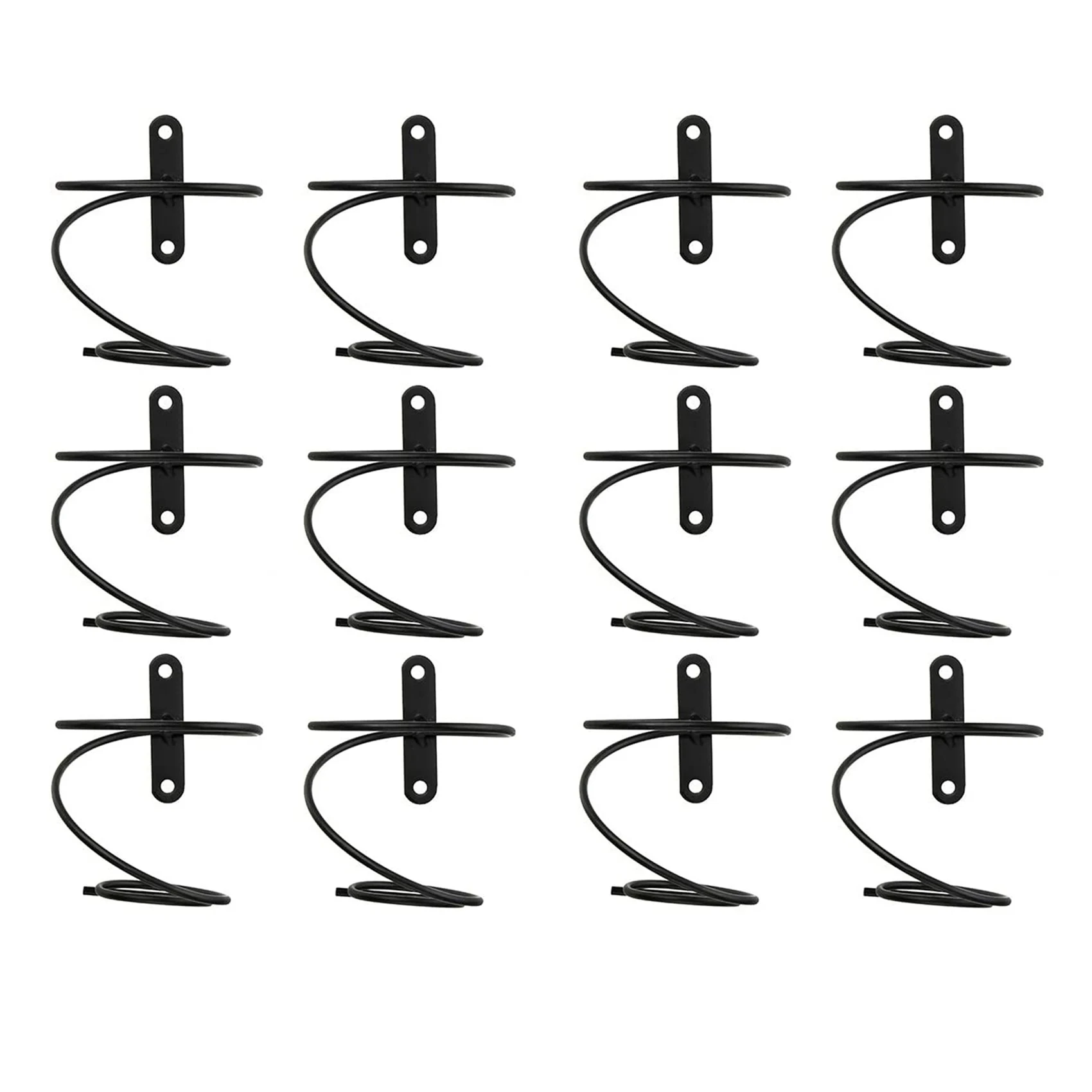 

Pack of 12 Wall Mounted Wine Racks - Red Wine Bottle Display Holder with Screws, Metal Hanging Wine Rack Organizer