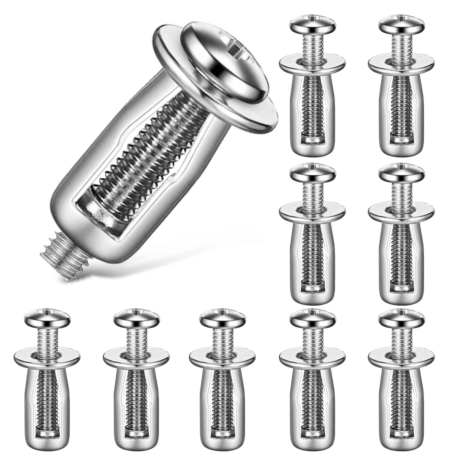 

10 Pcs Expansion Screw Hollow Door Anchors 4X20 Metal Wall Fasteners Thin Walls Core Wood Stainless Spiral Thread Uniform Force