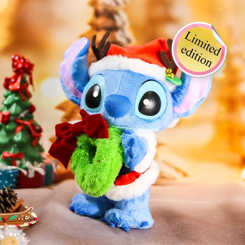 Stitch Christmas Figurine Doll Disney Anime Character Accessories Kawaii Bedroom Decoration Fashionable Toys Christmas Gifts