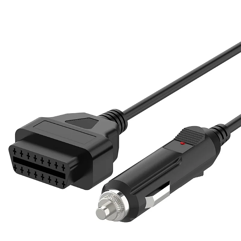 Cabo de Alimentação OBD2 Fêmea para Acendedor de Cigarros OBDII, Salva-Memória de Emergência para ECU de Veículos, para 12V CC