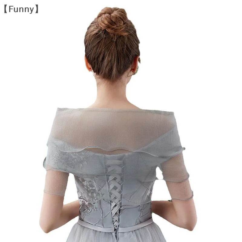 ómGrappig Parque Avondfeest Bolero Effen Kleur Sjaal Jurk Cover Up Schouder Cape Voor Bruiloften Feest Lichtgewicht Schouder Cover Up