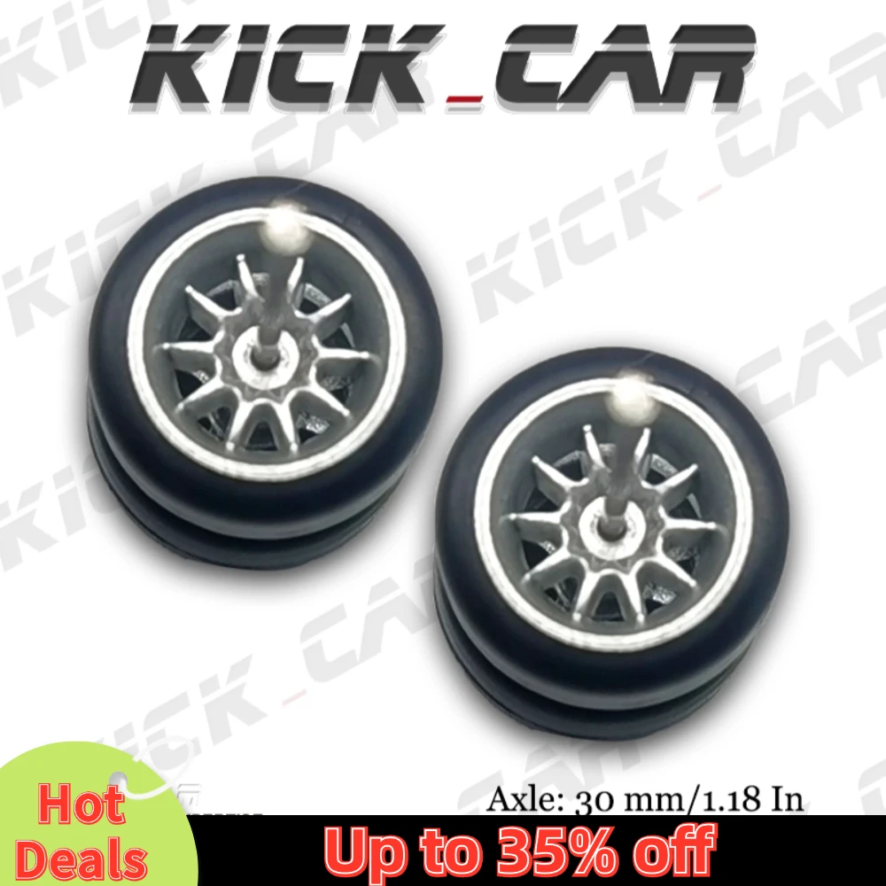 1/64 Model Car Wheels with Rubber Tires Ten Spoke Refitting Parts for Diecast Hot Wheels Mainline Matchbox Tomica D:11mm 1 Set