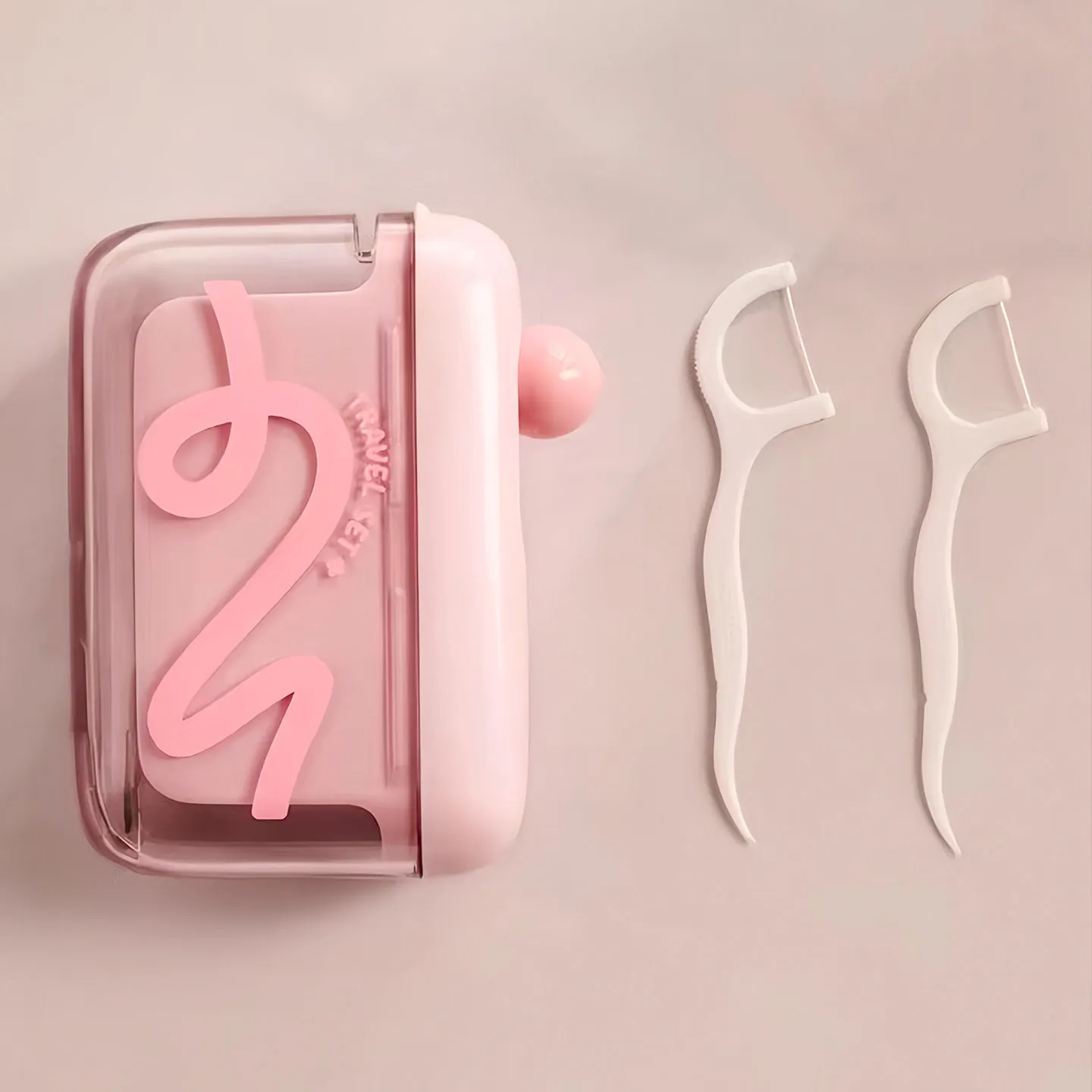 

Pop-Up Portable Dental Floss Box with Refillable Dispenser Hilo Floss & ToothpickTeeth Gap Cleaning Oral Care for Home Outdoor
