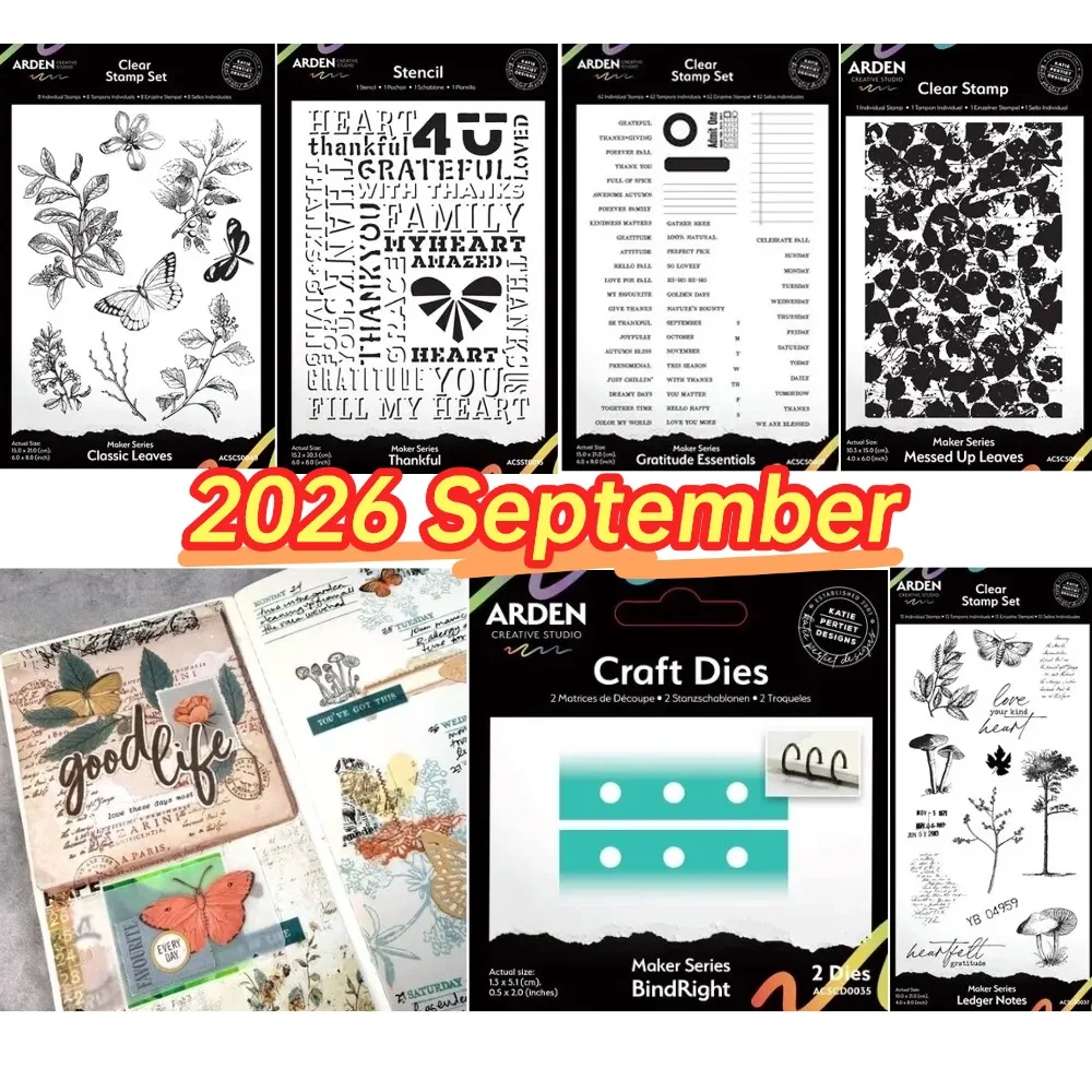 2026 Weihnachts-Set: Metall-Stanzformen und Stempel für Scrapbooking, DIY-Dekoration, Bastelarbeiten und Prägeschablonen
