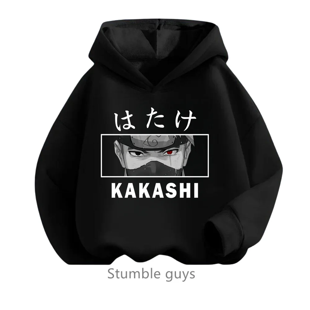 

Narutos Hoodie Kids Clothes Boys Cartoon Print Autumn Anime Long-sleeved Kakashi Sasuke Hooded Sweatshirt Casual Top for Girls