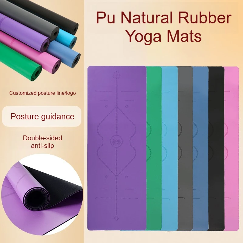 Classic Rectangle PU Rubber Yoga Mats 183*68CM Anti-slip Shock-absorbing Sound-insulating 4mm/5mm Thick Professional Pilate Mat