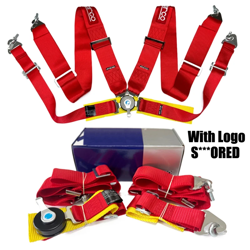 

Модный 4-точечный ремень безопасности, универсальный ремень безопасности для гоночного автомобиля с быстросъемным замком, модификация автомобильных ремней безопасности с логотипом