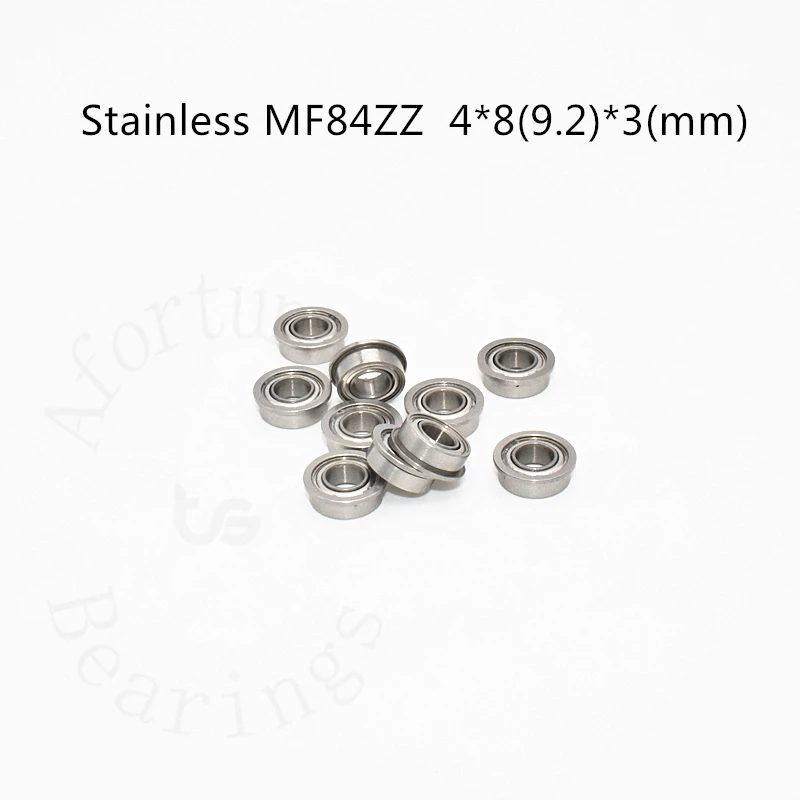 

Stainless steel Flange Bearing SMF84ZZ 10pcs 4*8(9.2)*3(mm) Metal Sealed High speed Mechanical equipment parts