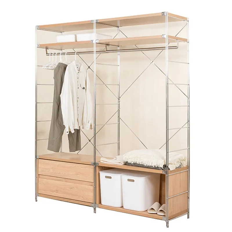 

Simple wardrobe, home open floor coat rack, bedroom rental room hanger storage small wardrobe, cloakroom