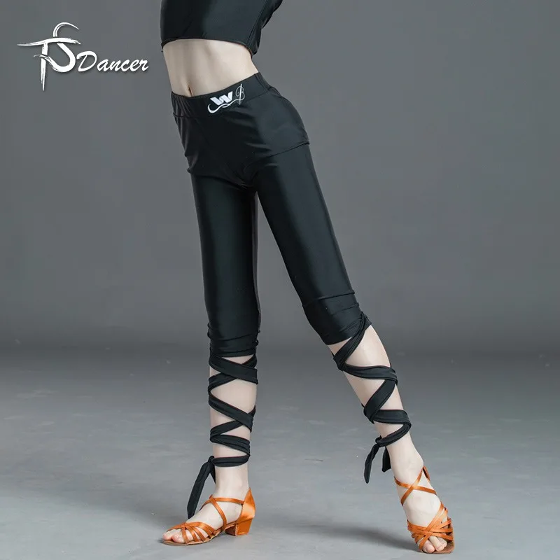 customized Latin dance pants for girl's professional training long pants modern rumba leopard print 24colors dance clothes women