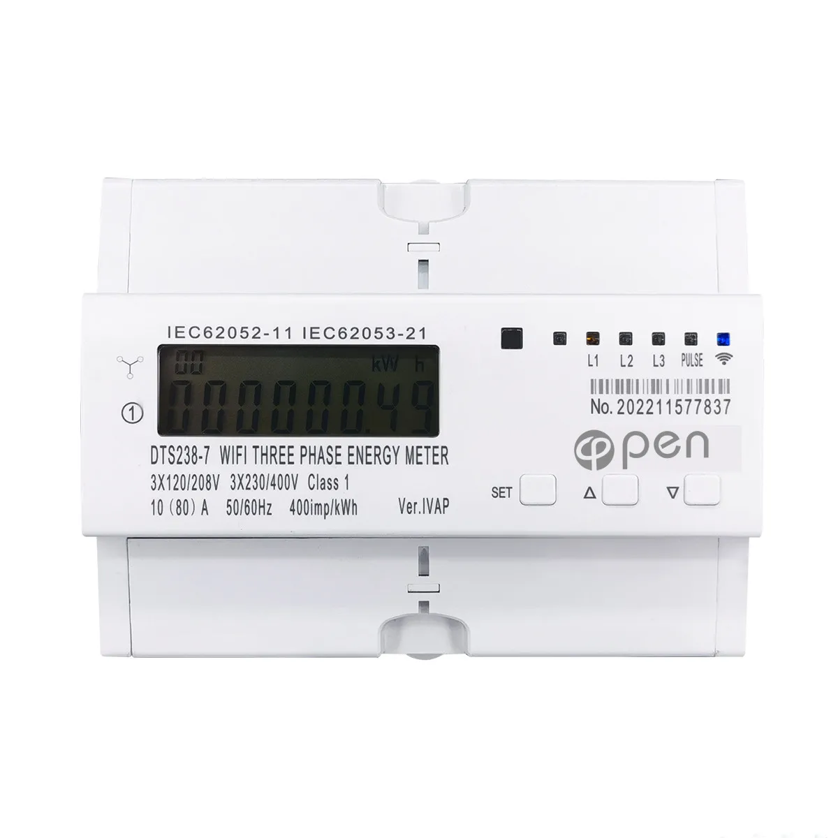 

Open Elektrische Tuya Smart Drie Fase Wifi/RS485 Energiemeter Din Rail Current Voltage Power Display DTS238-7 Energie Meter