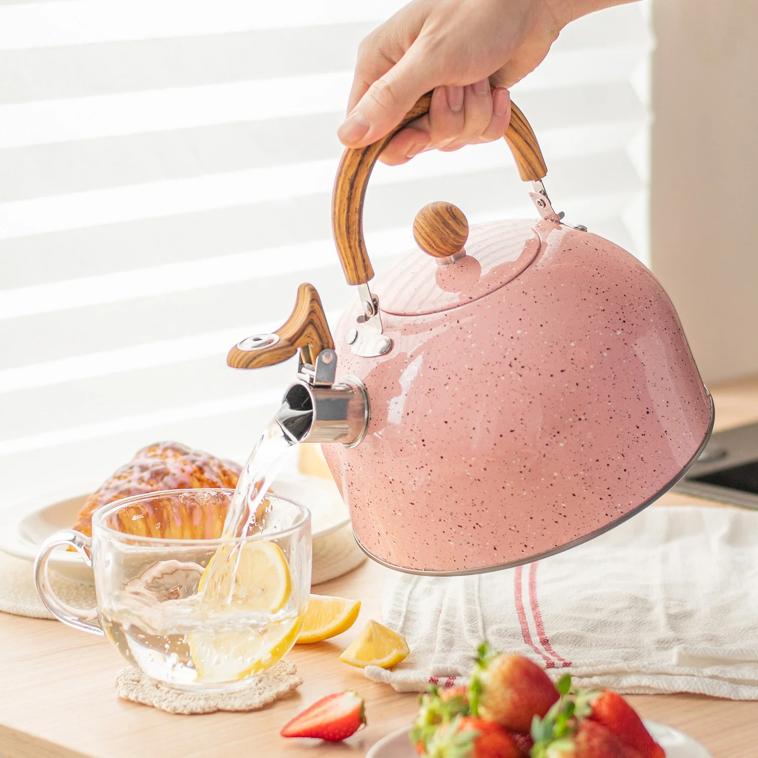 Stainless Steel Water Kettle Dual-Purpose Whistle Large 3L Capacity Ignition New Spray-Point Design Whistle Kettle