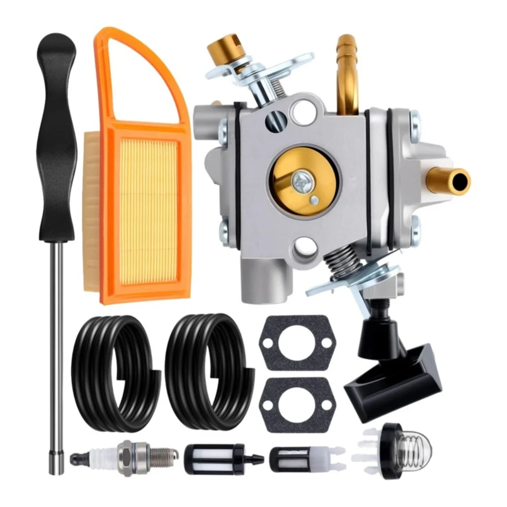 For Dalomm BR600 BR700 Carburetor Repair Kit for Backpack Blower C1Q-S184 11-Piece Metal Tune-Up Set Silvery Color
