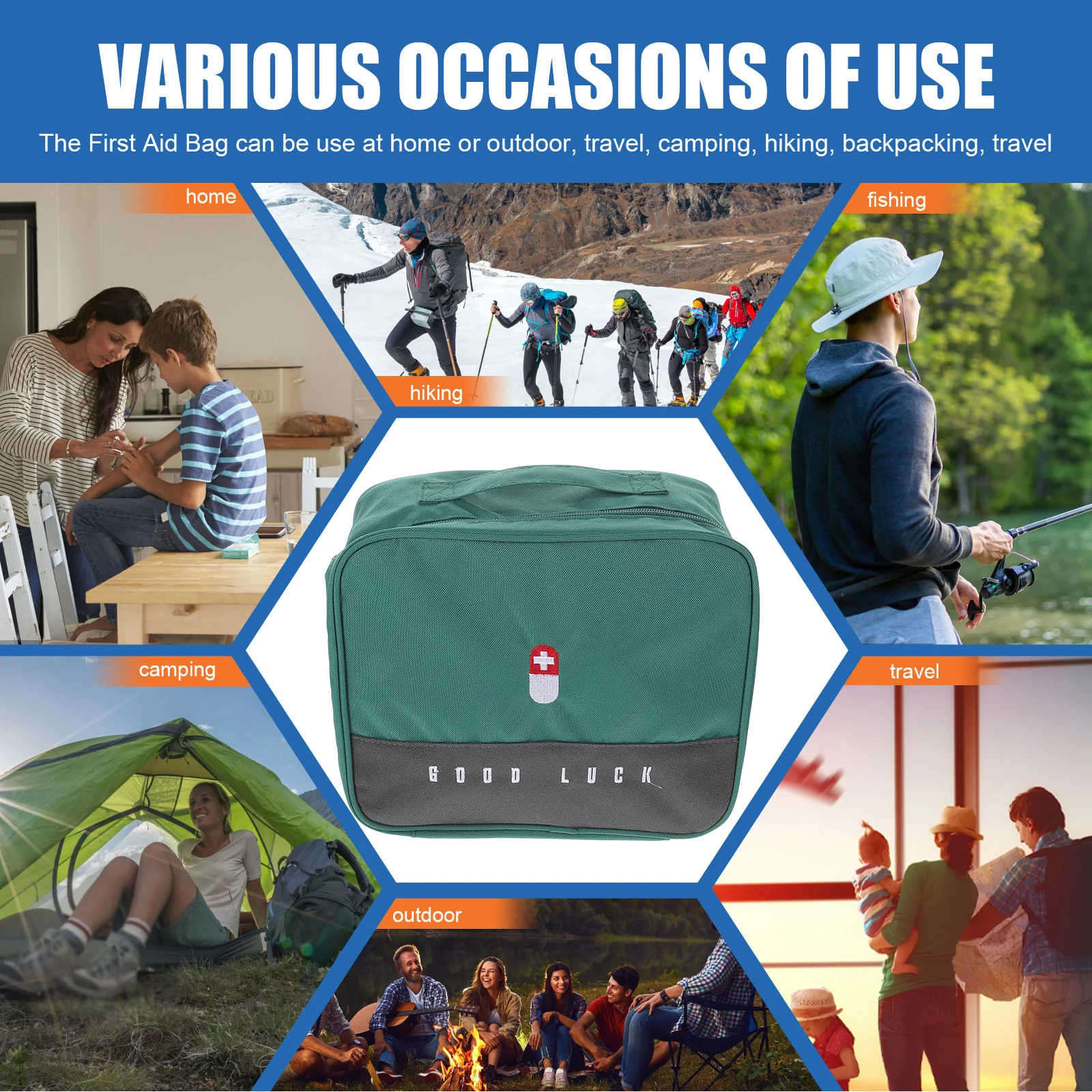 حقيبة الإسعافات الأولية المحمولة الطبية المنظم متعددة الشبكات الطب المنزلي حقيبة التخزين السفر في الهواء الطلق الطب الحقيبة مقاوم للماء
