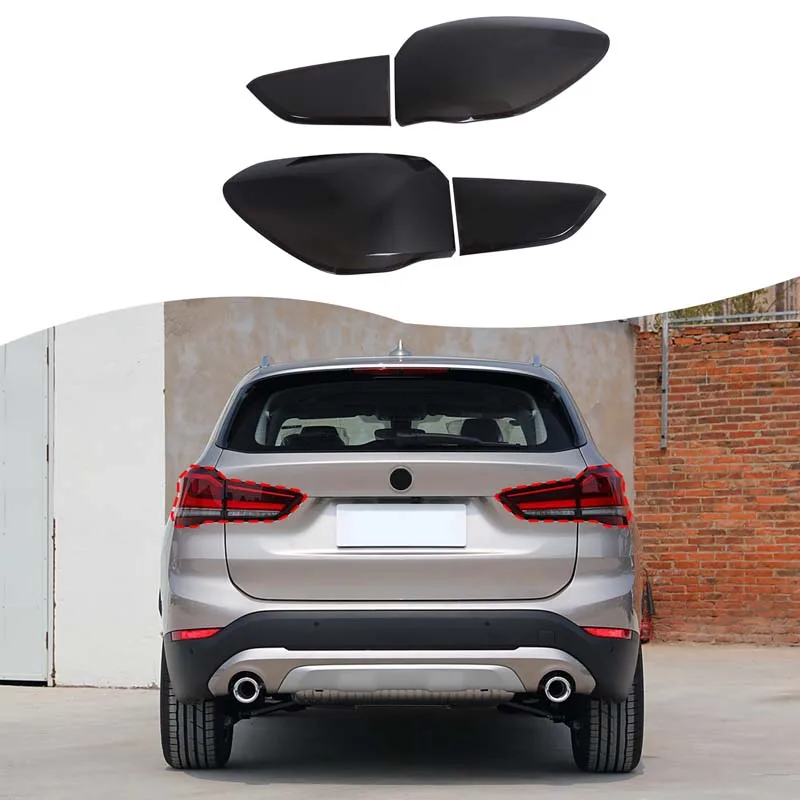 

4 шт. ABS черный для BMW X1 F48 F49 2020-2022 Стайлинг автомобиля задний абажур декоративная наклейка аксессуары для защиты экстерьера автомобиля