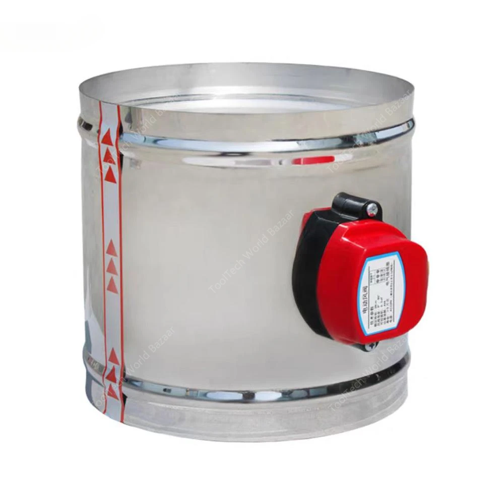 

220V 24V 12V Stainless Steel 201 Damper Electric Air Valve Motorized Check Valve for 3/4/5/6/8inch Pipe 80/100/125/150/200/250mm