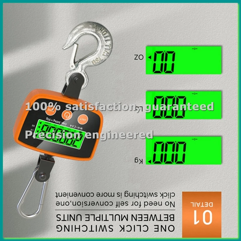 

Цифровые промышленные крановые весы, подвесные крюковые весы для тяжелых условий эксплуатации, инструмент для взвешивания для фермерских хозяйств, рыболовства, 50г-300кг-PZZW