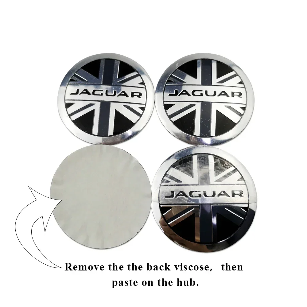 56mm Alloy Car Wheel Center Hub Sticker Decals for Jaguar E Pace Etype XE XK XJ XF F Pace F-type X-type S-type XJS XJL XJ6 XKR