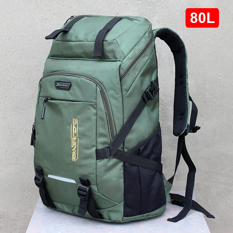 Imagem -02 - Mochila de Viagem de Grande Capacidade para Homens Esportes ao ar Livre Escalada Camping Caminhadas Bagagem Mochila Escolar Pacote de Nylon 50l 80l