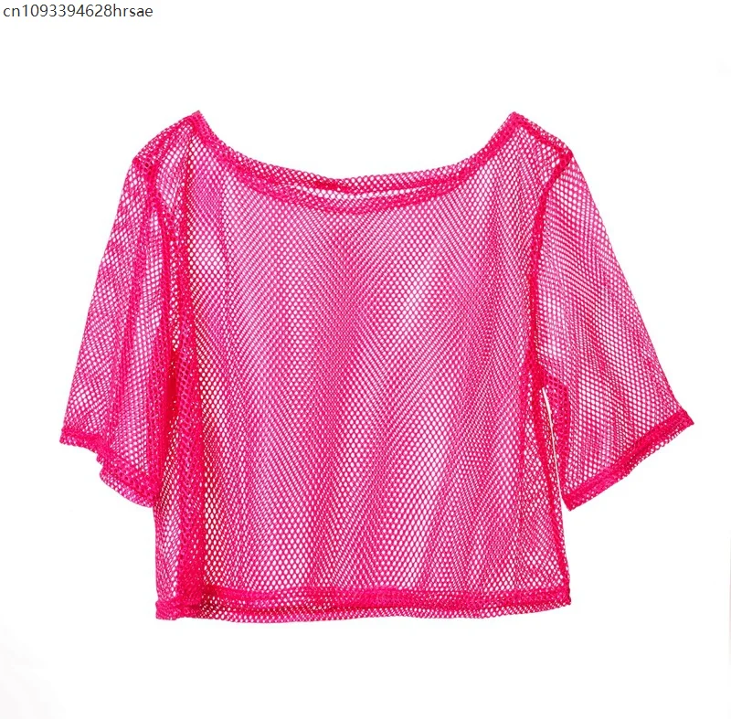 80's Women Retro Costume Set Women's 80s Leggings Fishnet Neon Shirt with Leg Warmers Necklace Bracelet Halloween Cosplay Outfit