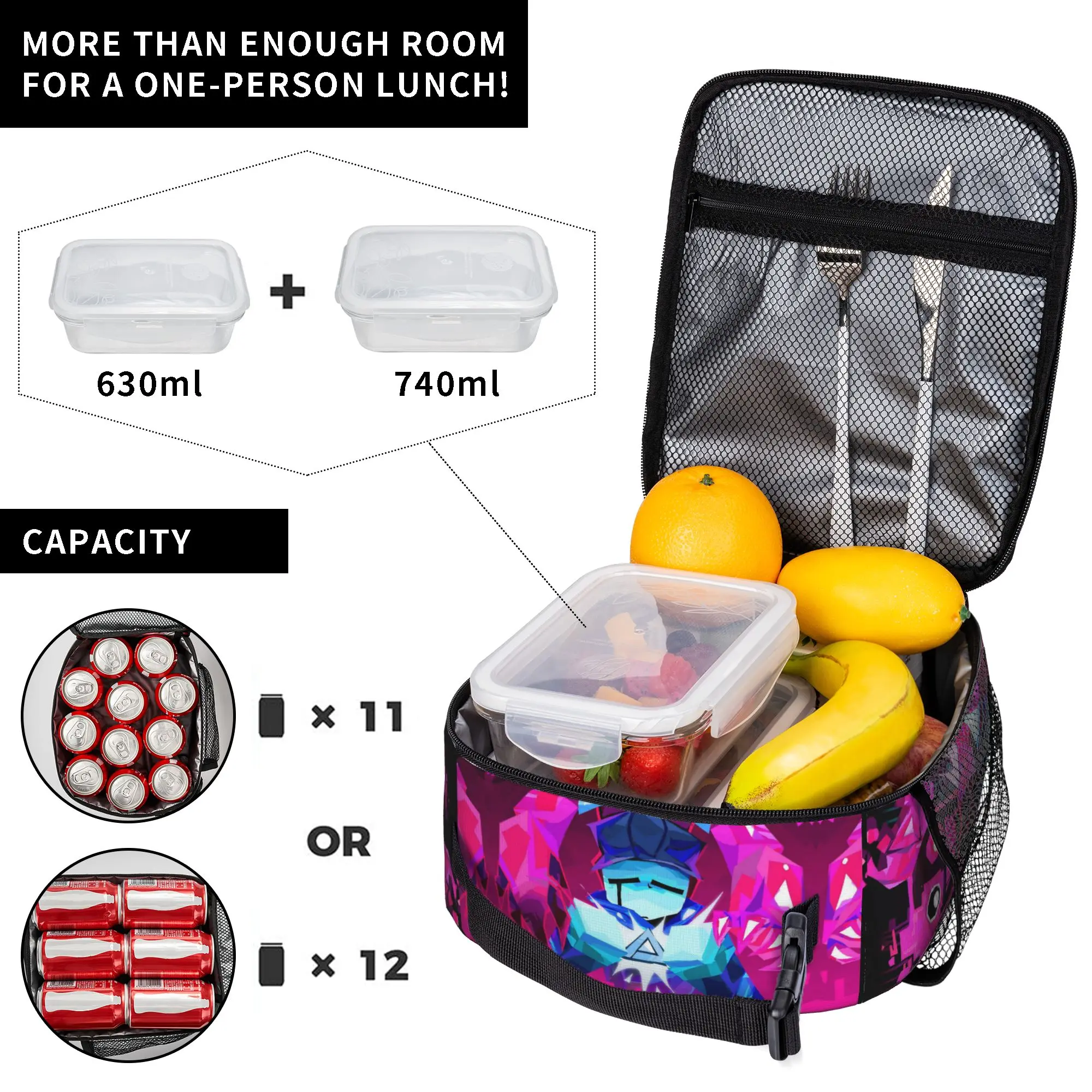 Forsaken Close to Me Tote Insulated Lunch Bag Horror Game Portable Food Bags Reusable Thermal Cooler For Work Washable Bento Box