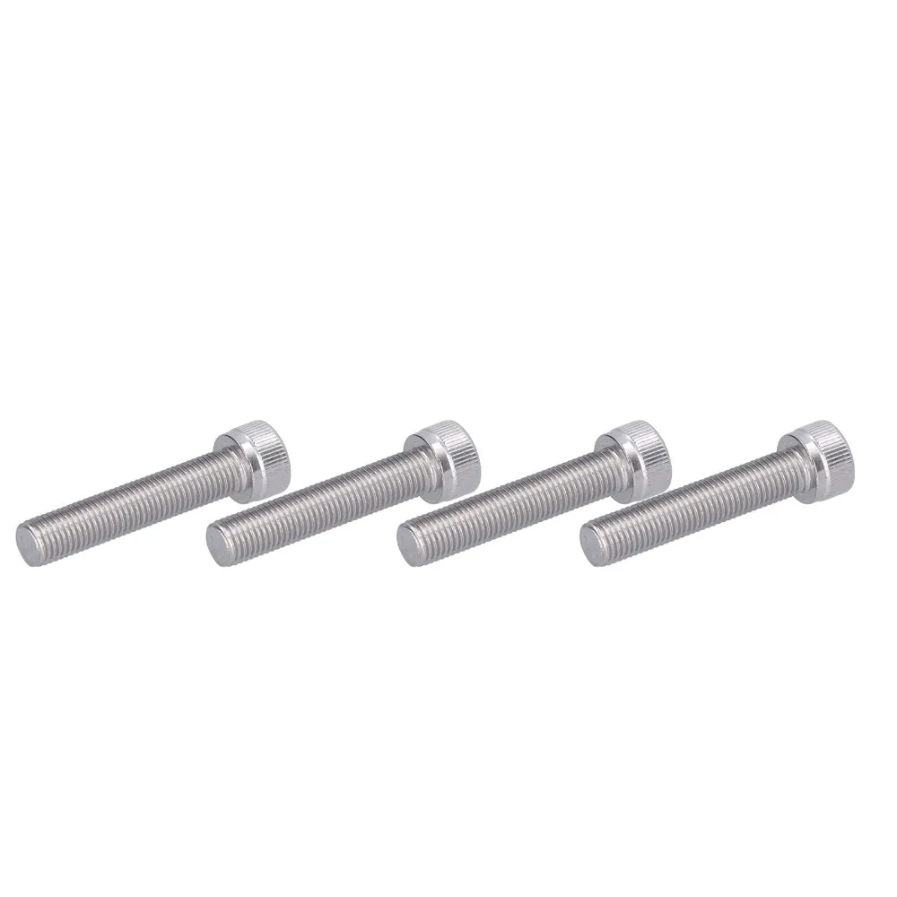 4PCS Hardware Stainless Steel Hex Bolt Fine Pitch 1.25mm Bright Finish Cap Screw Machine Fastener For DIY Jobs