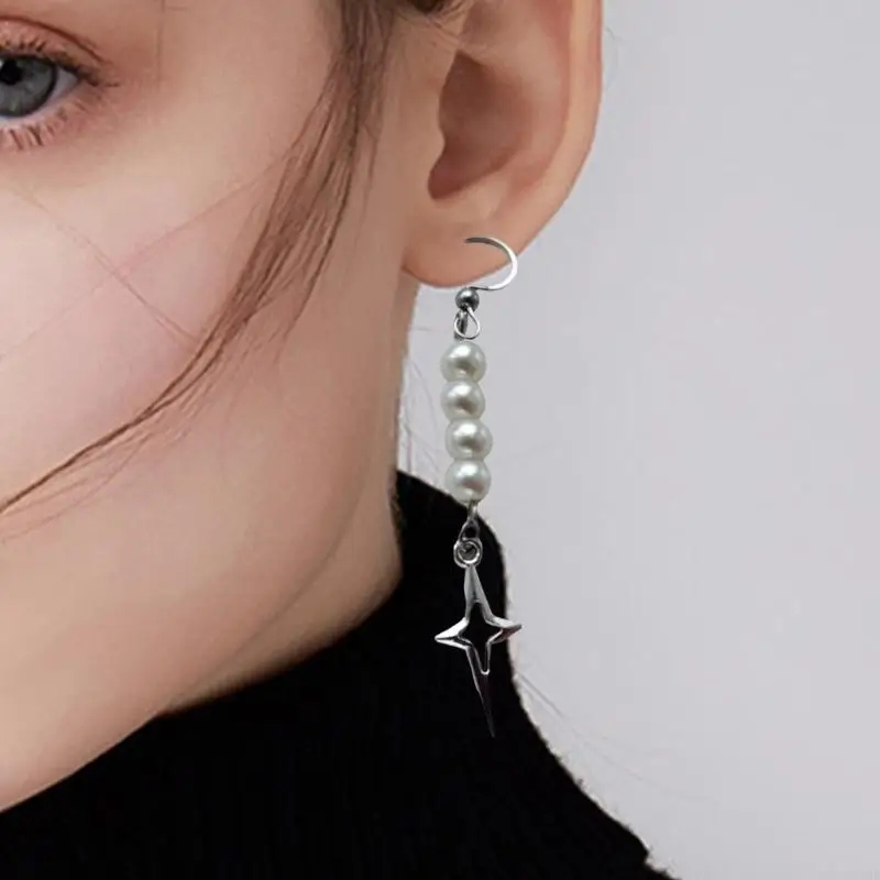 Fashion Alloy Artificial Pearls Tassels Shaped Drop Earrings Unique Earring Gift for Women Party Daily Commute Accessory