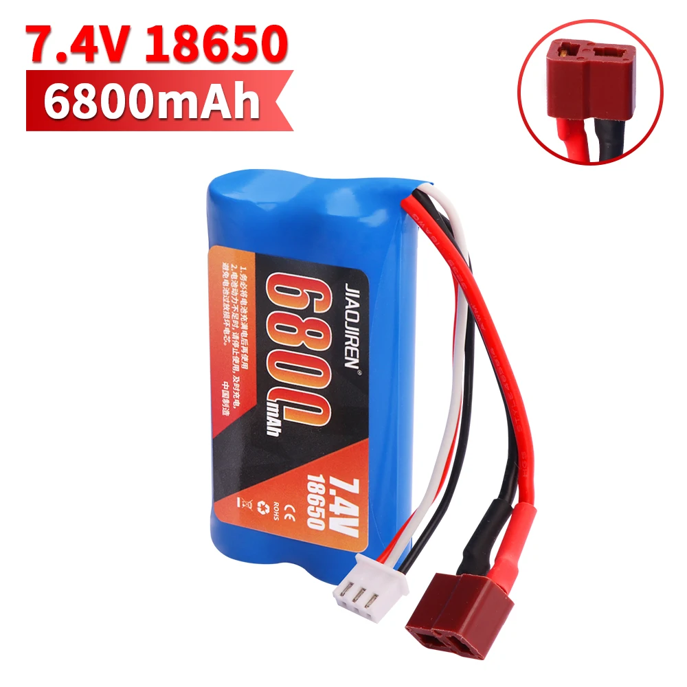 7.4V 6800mah 18650 Lipo Battery for Q46 Wltoy 10428 12428/12423 X9115 144001 RC Car Spare Accessories 7.4V high capacity battery