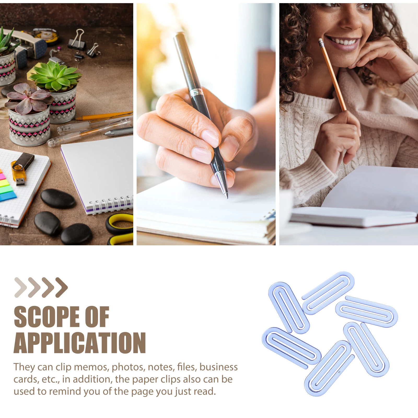 60 Pcs Jumbo Paper Clips Plastic Folder Binder Clips for Office Crafts Memo Photo Document Marking Small Clamp Adorable