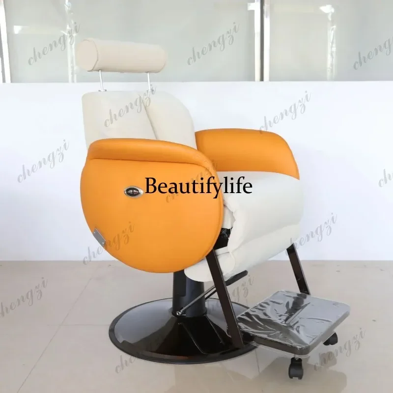 E182   Nordic Hairdresser Barber Chair Comfortable Design Modern Swivel Barber Chair Interior Message Salon Furniture
