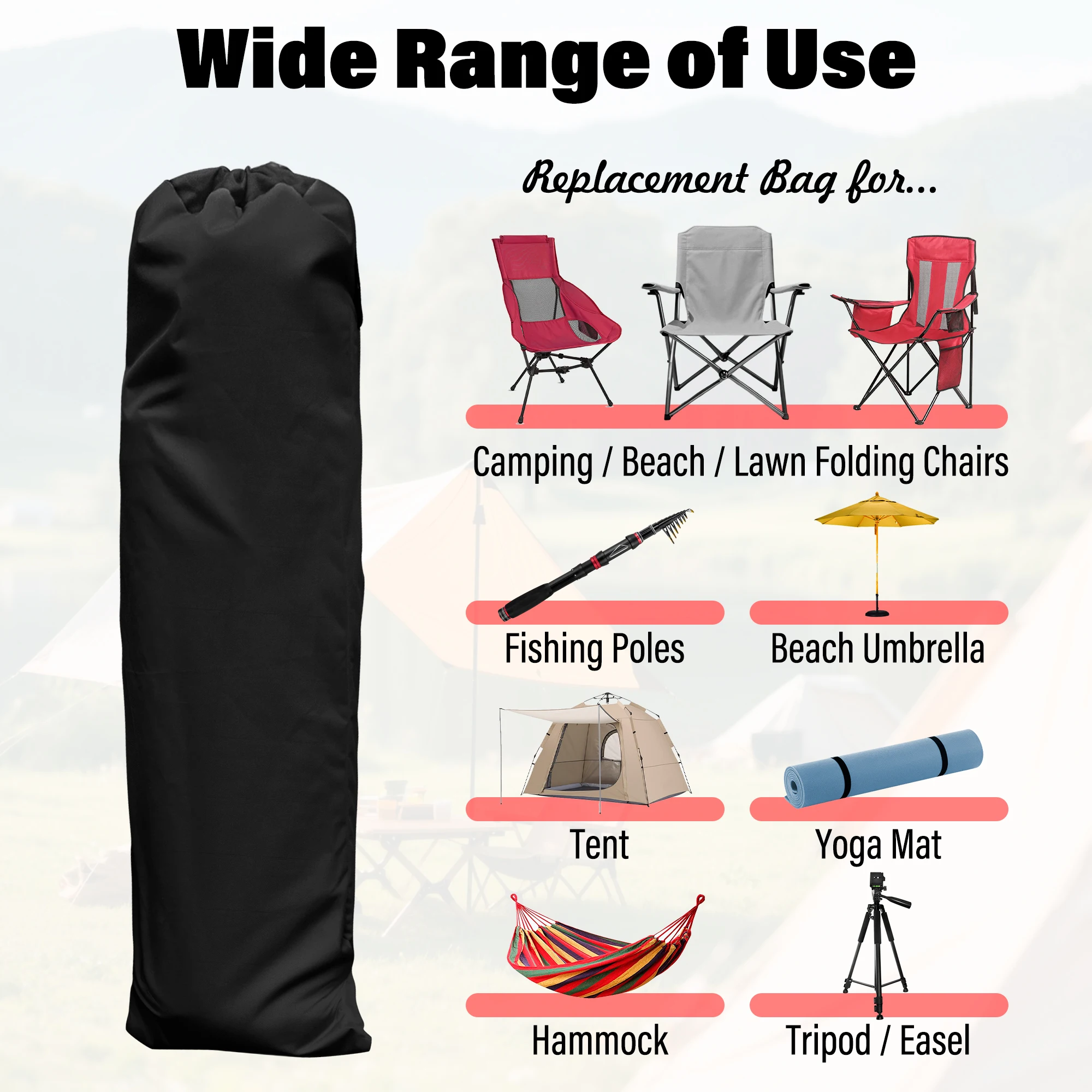 Camping Chair Replacement Bag Foldable Heavy Duty for Camp Chairs Hammock Yoga Mat Beach Umbrella