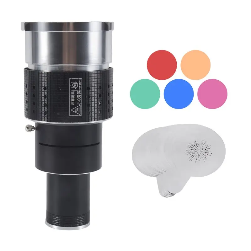 

A86P-Photograph Flash Snoot Conical Lens Video Photo Studio Light Kit With Optical Spotlight Lens 25 Gobos