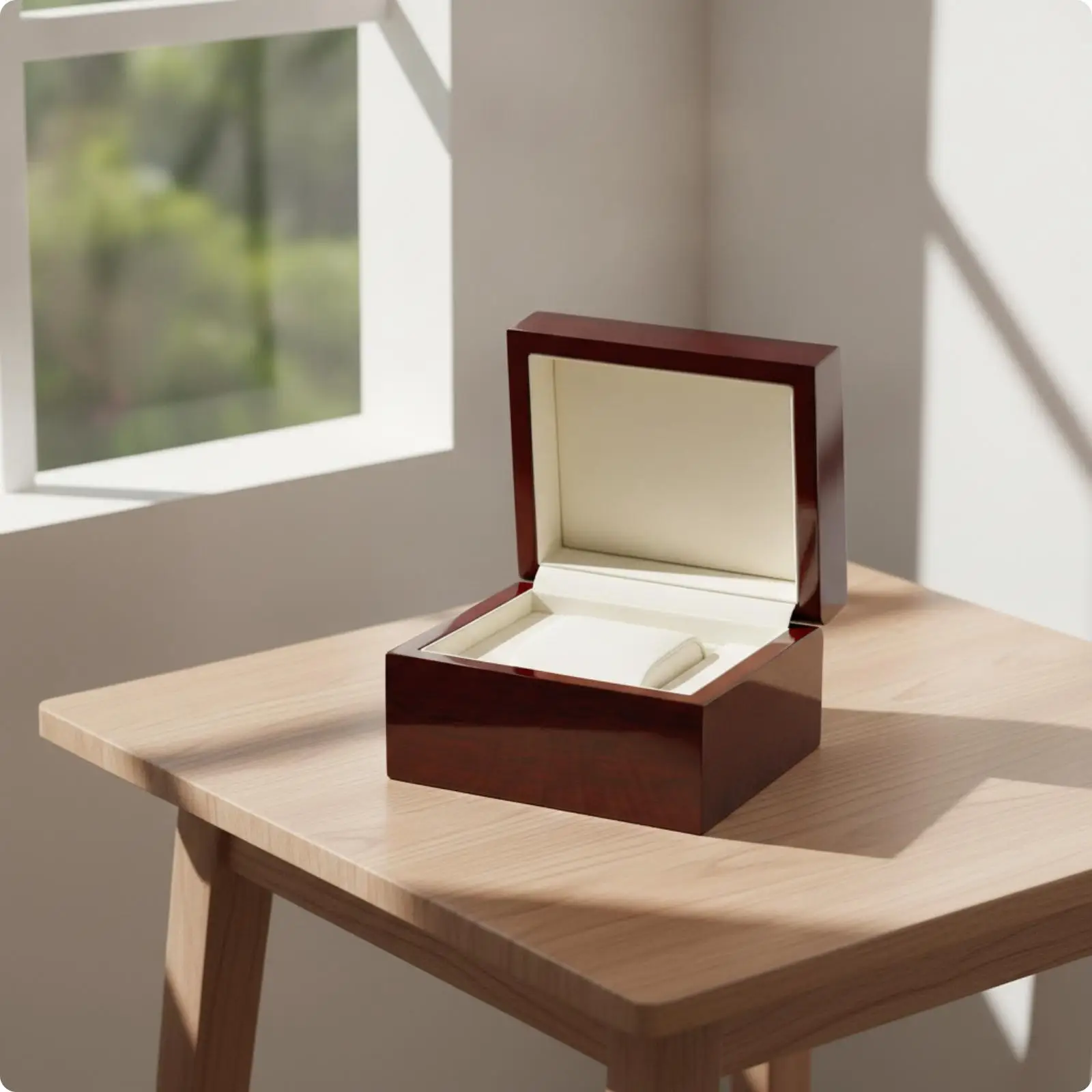 Watch Display Box Wooden Watch Storage Box Lacquered for Nightstand, Desk, Men