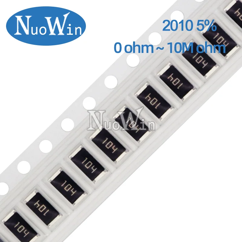 50pcs 2010 5% Resistor 0R-10M 0 10 22 47 100 150 220 330 470 ohm 10R 22R 47R 100R 220R 470R 1K 2.2K 4.7K 10K 47K 100K 1M 0.75W