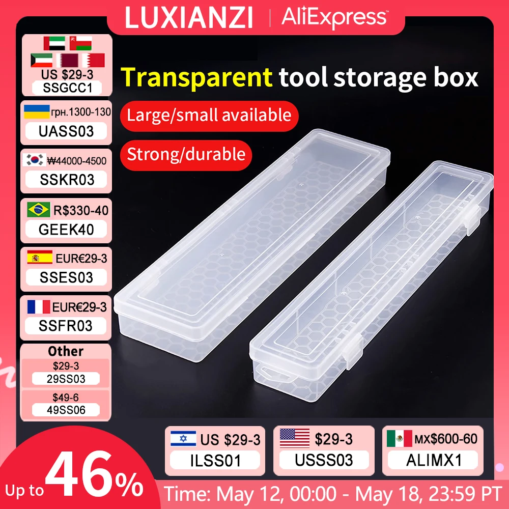 LUXIANZI boîte de rangement transparente pour pinceaux stylos aquarelle crayons de peinture artisanat d'art outils à main boîte à outils en plastique