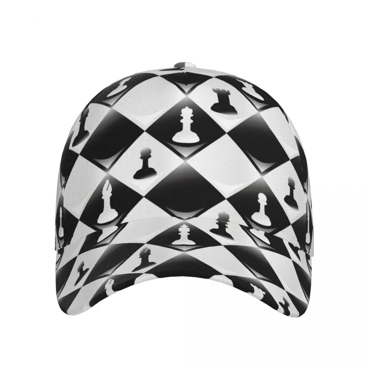 Unisex Outdoor Sport Sunscreen Baseball Hat Running Visor Cap Chessboard With Chess Pieces