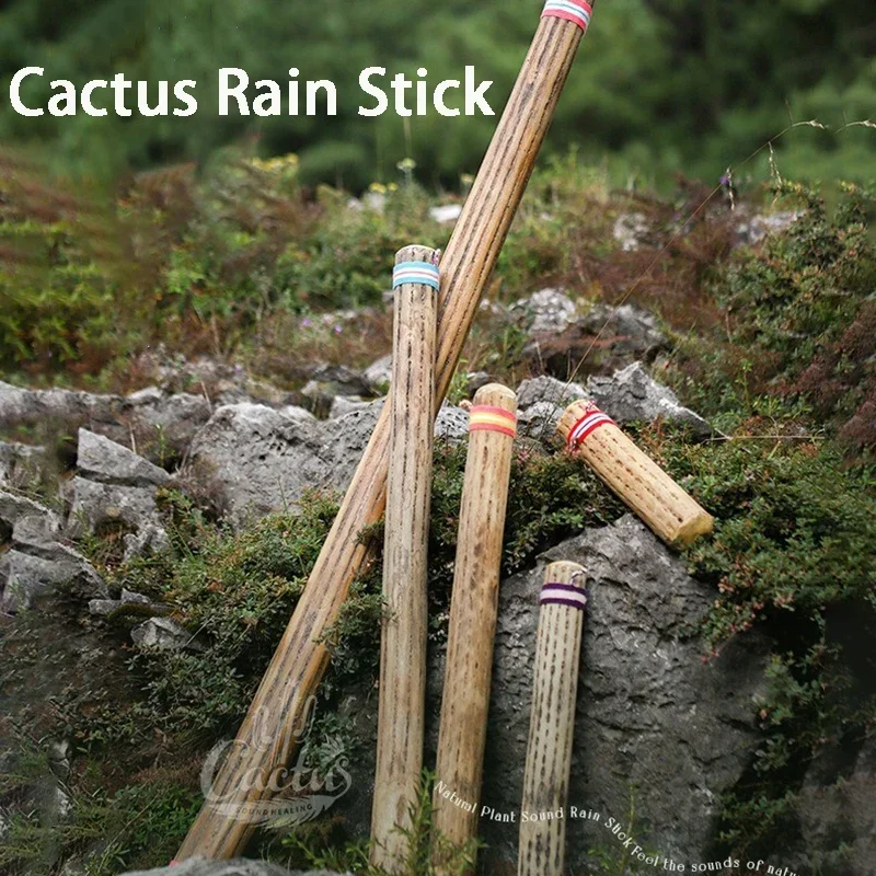 Large Cactus Rain Sticks Meditation Instrument Relaxation Shaker Sound Therapy Rain Stick Yoga Professional Musical Instruments