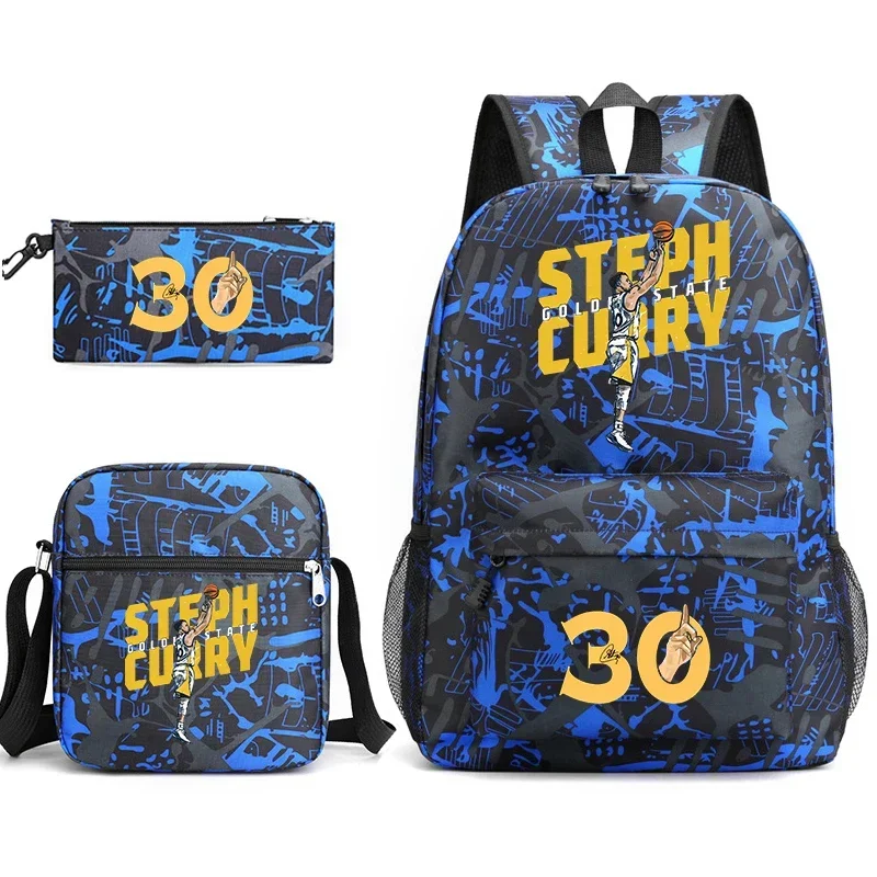 Print Student School Youth Backpack Pencil Shoulder Bag 3-Piece Set MN7