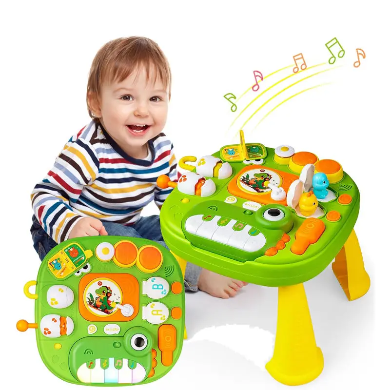 

Развивающий столик-бизиборд для младенцев, игрушки Монтессори, раннее развитие, игры со звуком и светом, тренировка мелкой моторики, сенсорное обучение, развивающие игрушки