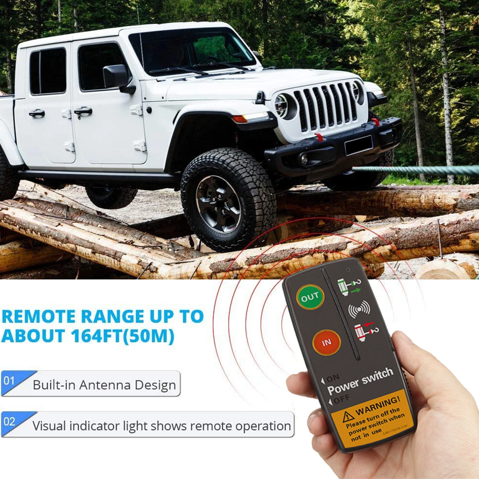 Set di interruttori di controllo remoto Wireless per verricello facile da installare pezzi di ricambio per telecomando per verricello durevole per camion UTV ATV