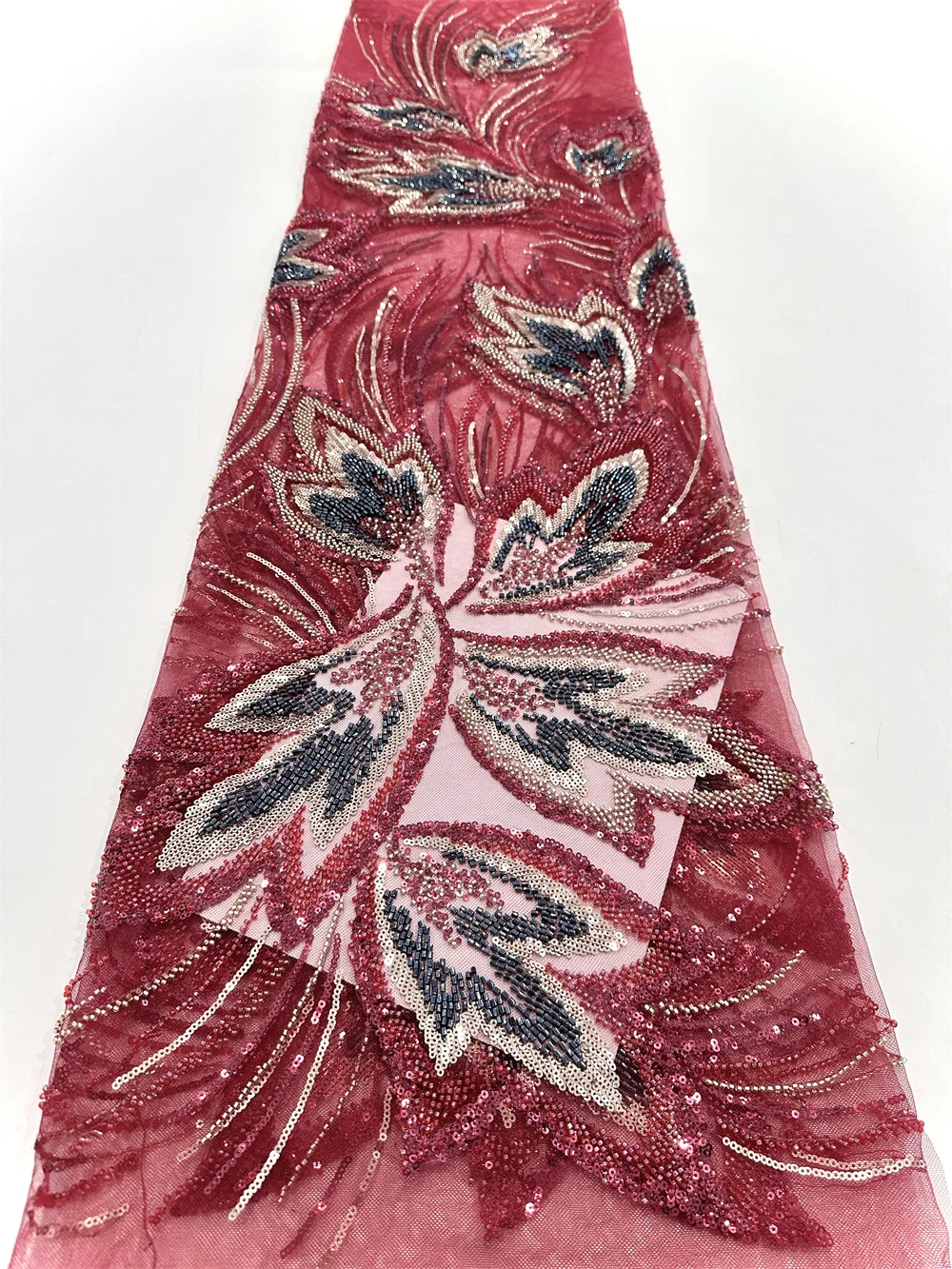 고품질 아프리카 골드 수제 페르시 레이스 Fabirc 2025 봉제 장식 조각 자수 Nigreian 레이스 원단 여성 웨딩 드레스