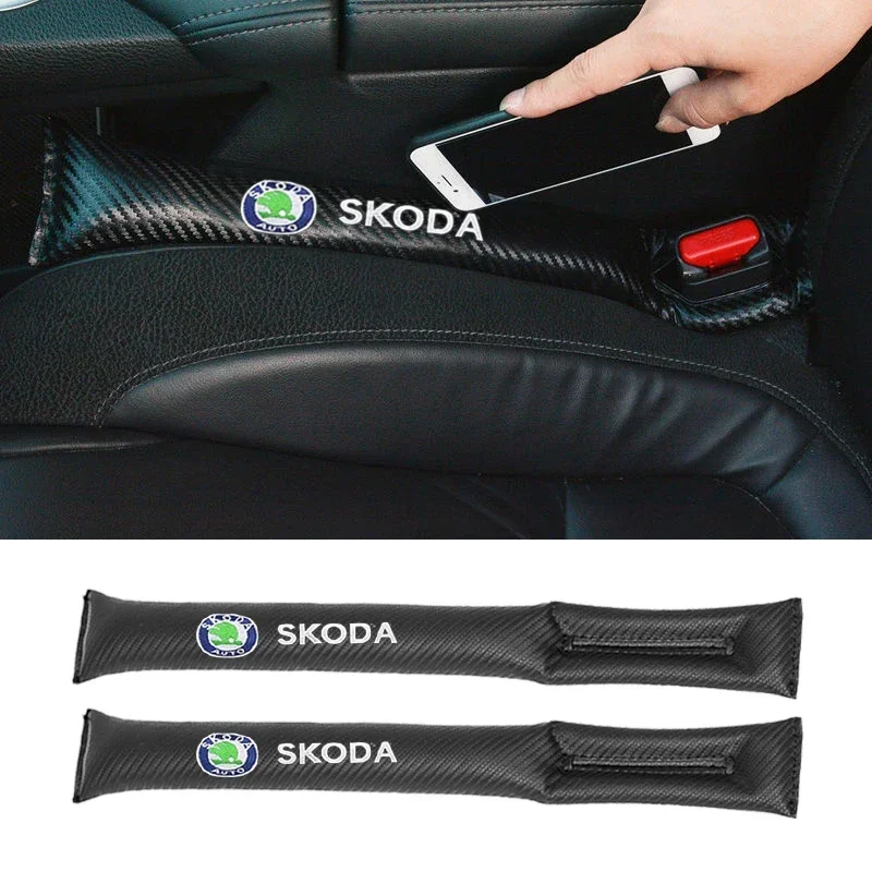 

2Pcs Leather Car Seat Gap Filler Plug Leak-proof Filling Strip Pad For Skoda Octavia Superb Rapid Kodiaq Fabia a7 Accessories